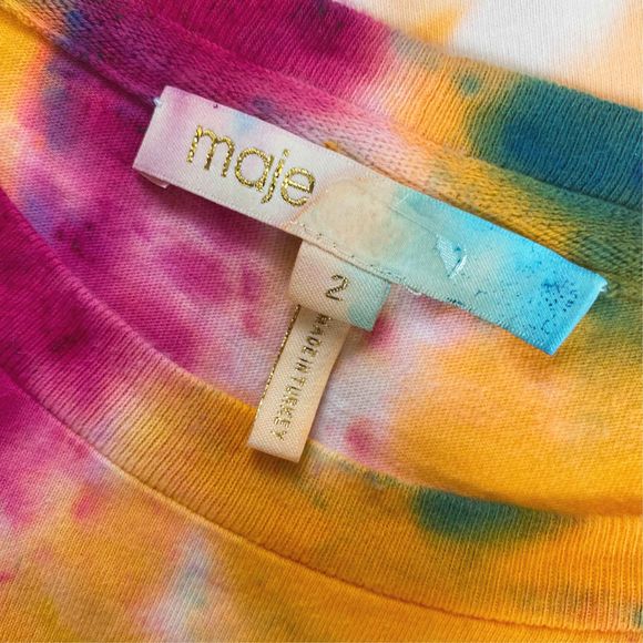 Maje Taxi Palm Tree Tie-Dye T-Shirt - Size 2 (Medium) - Picture 6 of 7